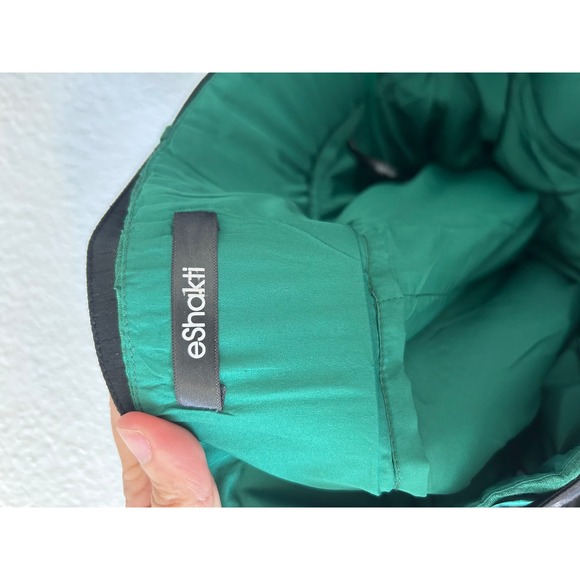 eShakti Emerald Green Pleated Dupioni Festive 34" Waist Wide Belt Maxi Skirt - Picture 8 of 10